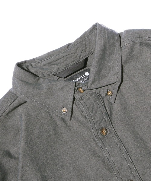 Carhartt(カーハート)の「Carhartt/カーハート Loose Fit Midweight Chambray Long-Sleeve Shirt ボタンダウンシャツ(シャツ/ブラウス・メンズ・グレー・XL/L/M)」の4枚目の写真