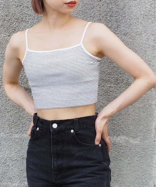 tiptop（ティップトップ）の「カップ付きショート丈キャミ（キャミソール・レディース・ブラック/オフホワイト/A/オレンジ・FREE）」の9枚目の写真