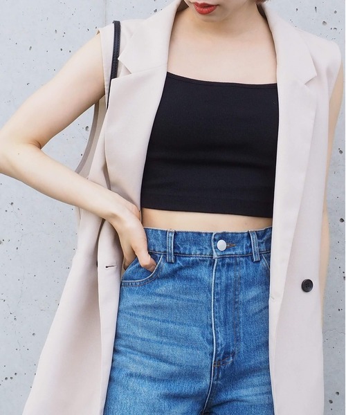 tiptop（ティップトップ）の「カップ付きショート丈キャミ（キャミソール・レディース・ブラック/オフホワイト/A/オレンジ・FREE）」の17枚目の写真