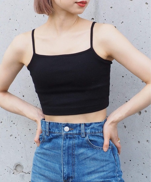 tiptop（ティップトップ）の「カップ付きショート丈キャミ（キャミソール・レディース・ブラック/オフホワイト/A/オレンジ・FREE）」の18枚目の写真