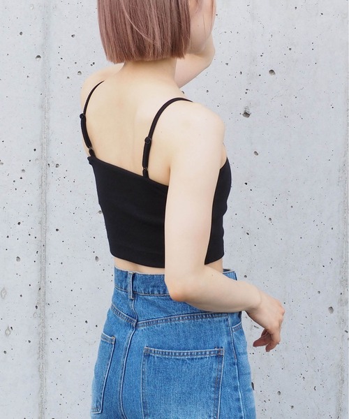 tiptop（ティップトップ）の「カップ付きショート丈キャミ（キャミソール・レディース・ブラック/オフホワイト/A/オレンジ・FREE）」の5枚目の写真