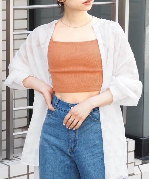 tiptop（ティップトップ）の「カップ付きショート丈キャミ（キャミソール・レディース・ブラック/オフホワイト/A/オレンジ・FREE）」の19枚目の写真