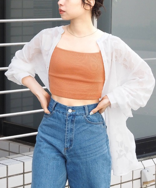 tiptop（ティップトップ）の「カップ付きショート丈キャミ（キャミソール・レディース・ブラック/オフホワイト/A/オレンジ・FREE）」の21枚目の写真