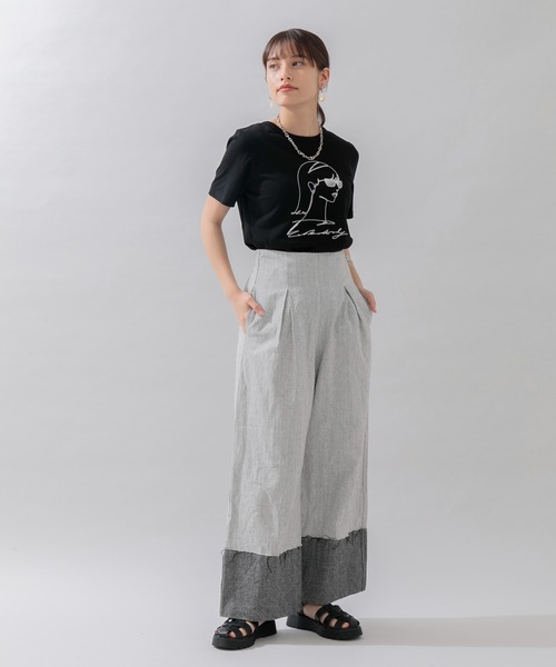 ROSIEE（ロージー）の「ROSIEE 刺繍女の子T（Tシャツ/カットソー・レディース・ホワイト/ブラック・FREE）」の3枚目の写真