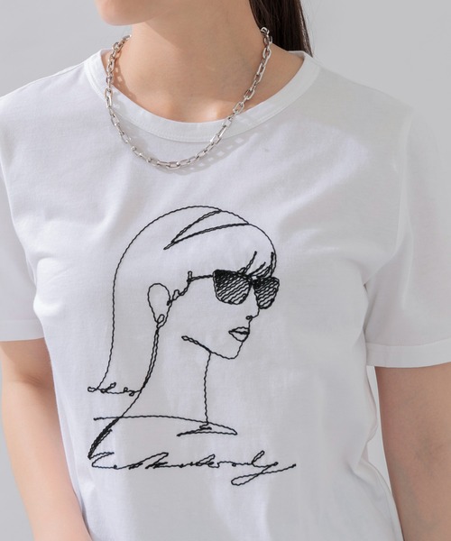 ROSIEE（ロージー）の「ROSIEE 刺繍女の子T（Tシャツ/カットソー・レディース・ホワイト/ブラック・FREE）」の12枚目の写真