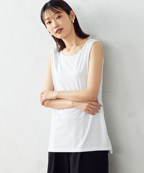 COMME CA ISM（コムサイズム）の「タンクトップ（タンクトップ・レディース・ホワイト/ブラウン・MEDIUM/LARGE）」の18枚目の写真