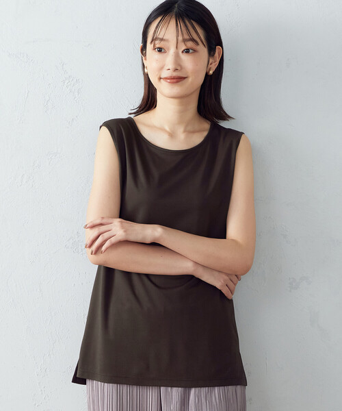 COMME CA ISM（コムサイズム）の「タンクトップ（タンクトップ・レディース・ホワイト/ブラウン・MEDIUM/LARGE）」の16枚目の写真