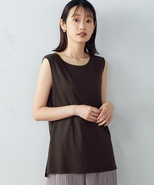 COMME CA ISM（コムサイズム）の「タンクトップ（タンクトップ・レディース・ホワイト/ブラウン・MEDIUM/LARGE）」の15枚目の写真