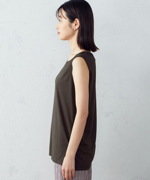 COMME CA ISM（コムサイズム）の「タンクトップ（タンクトップ・レディース・ホワイト/ブラウン・MEDIUM/LARGE）」の13枚目の写真