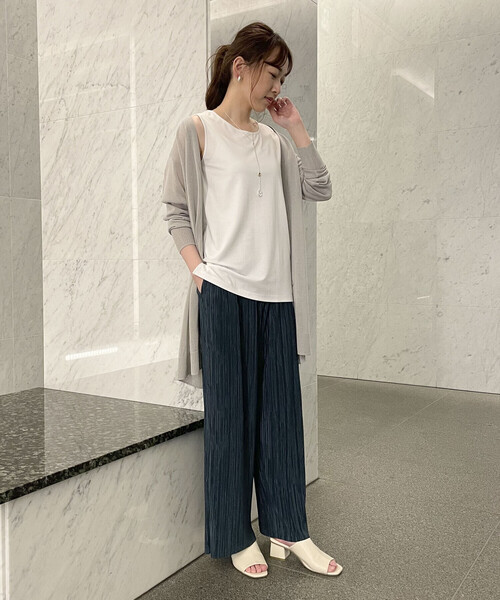 COMME CA ISM（コムサイズム）の「タンクトップ（タンクトップ・レディース・ホワイト/ブラウン・MEDIUM/LARGE）」の6枚目の写真