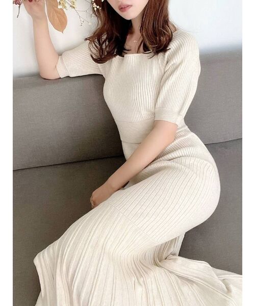 RESEXXY（リゼクシー）の「マーメイドニットワンピース（ワンピース・レディース・ブラック/ピンク/グリーン/ベージュ・FREE）」の3枚目の写真