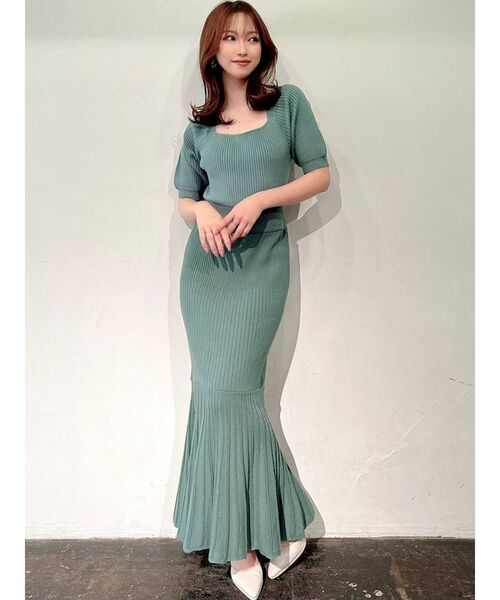 RESEXXY（リゼクシー）の「マーメイドニットワンピース（ワンピース・レディース・ブラック/ピンク/グリーン/ベージュ・FREE）」の21枚目の写真