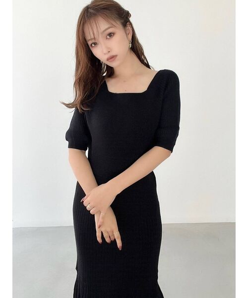 RESEXXY（リゼクシー）の「マーメイドニットワンピース（ワンピース・レディース・ブラック/ピンク/グリーン/ベージュ・FREE）」の8枚目の写真