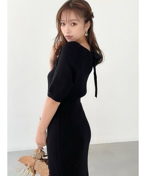 新品タグ付✨リゼクシー RESEXXY マーメイドニットワンピース バイカラーツイードマーメイドニットワンピース[品番：MKSW0055805