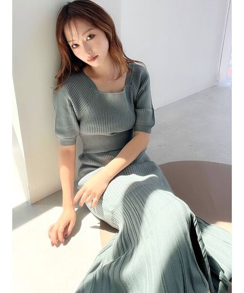 RESEXXY（リゼクシー）の「マーメイドニットワンピース（ワンピース・レディース・ブラック/ピンク/グリーン/ベージュ・FREE）」の5枚目の写真