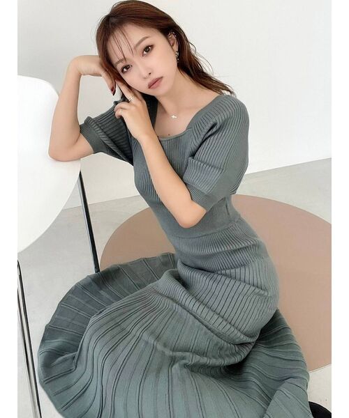 RESEXXY（リゼクシー）の「マーメイドニットワンピース（ワンピース・レディース・ブラック/ピンク/グリーン/ベージュ・FREE）」の10枚目の写真