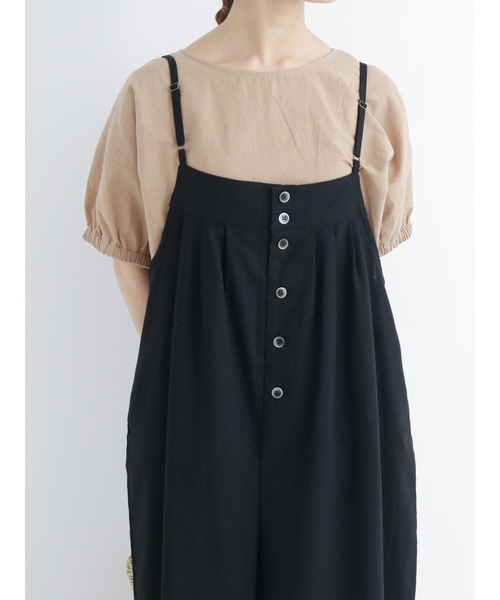 Samansa Mos2（サマンサ モスモス）の「コットンリネン袖口ギャザーTブラウス（シャツ/ブラウス・レディース・ベージュ/オフホワイト/ピンク/ブルー/グリーン/チャコール・ﾌﾘ-）」の4枚目の写真