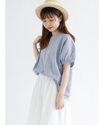 Samansa Mos2 | コットンリネン袖口ギャザーTブラウス(シャツ/ブラウス)