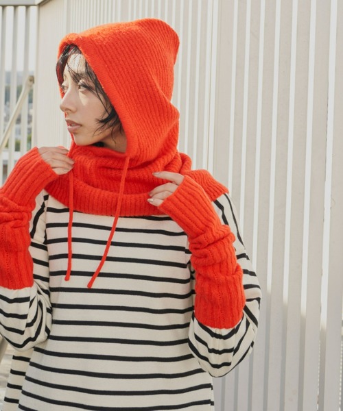 Auntie Rosa Holiday（アンティローザホリデー）の「ブークレバラクラバ（ニットキャップ/ビーニー・レディース・ブラック/オレンジ/グリーン/ナチュラル・FREE）」の4枚目の写真