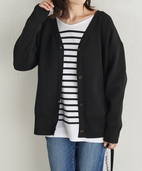 COLLAGE GALLARDAGALANTE（コラージュガリャルダガランテ）の「【OT】程よい抜け感を演出/夏服に羽織れる/Vネックカーディガン/手洗い可（カーディガン/ボレロ・レディース・ホワイト/ブラック/ピンク・FREE）」の3枚目の写真