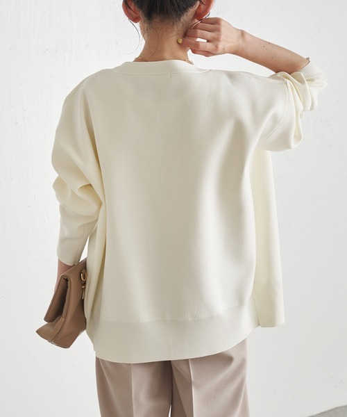 COLLAGE GALLARDAGALANTE（コラージュガリャルダガランテ）の「【OT】程よい抜け感を演出/夏服に羽織れる/Vネックカーディガン/手洗い可（カーディガン/ボレロ・レディース・ホワイト/ブラック/ピンク・FREE）」の7枚目の写真