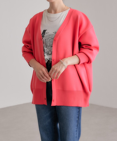 COLLAGE GALLARDAGALANTE（コラージュガリャルダガランテ）の「【OT】程よい抜け感を演出/夏服に羽織れる/Vネックカーディガン/手洗い可（カーディガン/ボレロ・レディース・ホワイト/ブラック/ピンク・FREE）」の15枚目の写真