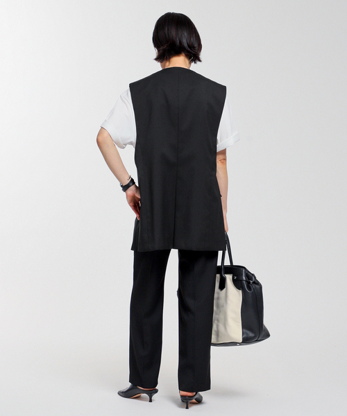 AP STUDIO(エーピーストゥディオ)の「スリーブレスジャケット(ノーカラージャケット・レディース・ブラック・FREE)」の6枚目の写真