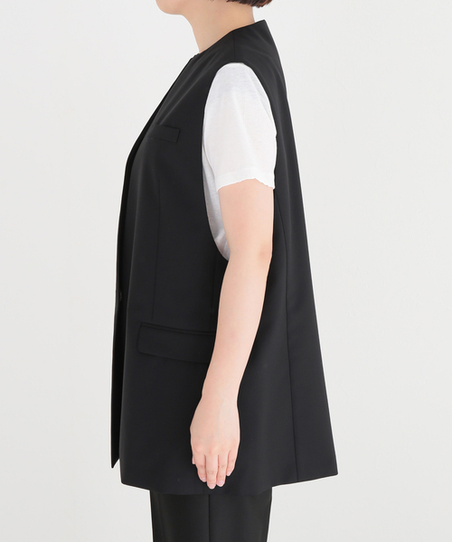 AP STUDIO(エーピーストゥディオ)の「スリーブレスジャケット(ノーカラージャケット・レディース・ブラック・FREE)」の8枚目の写真