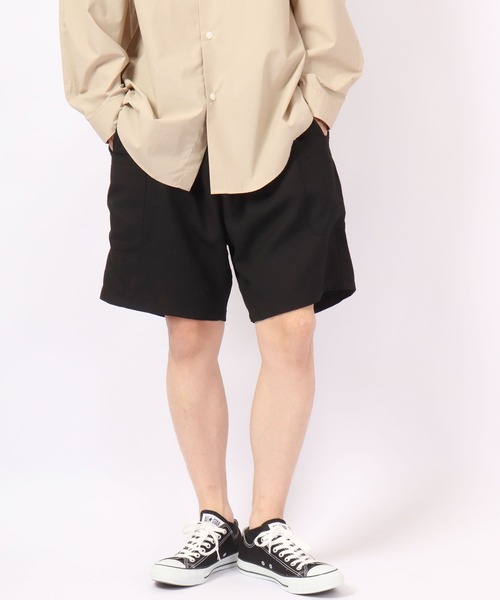ROOT THREE(ルートスリー)の「ROOT THREE ストレッチ ポリエステル イージー ワイド カーゴ ショートパンツ(カーゴパンツ・メンズ・ブラック/ブラウン/カーキ・M/LL/L)」の2枚目の写真