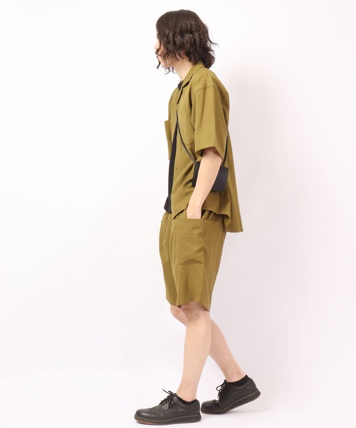 ROOT THREE(ルートスリー)の「ROOT THREE ストレッチ ポリエステル イージー ワイド カーゴ ショートパンツ(カーゴパンツ・メンズ・ブラック/ブラウン/カーキ・M/LL/L)」の14枚目の写真