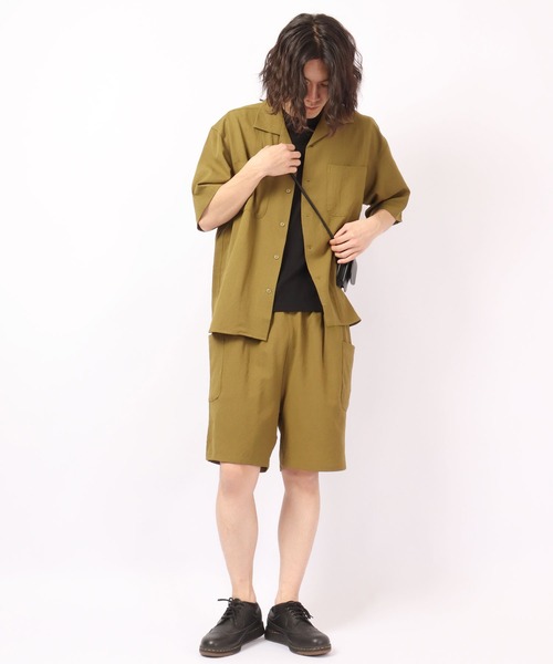 ROOT THREE(ルートスリー)の「ROOT THREE ストレッチ ポリエステル イージー ワイド カーゴ ショートパンツ(カーゴパンツ・メンズ・ブラック/ブラウン/カーキ・M/LL/L)」の17枚目の写真