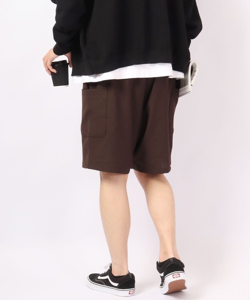 ROOT THREE(ルートスリー)の「ROOT THREE ストレッチ ポリエステル イージー ワイド カーゴ ショートパンツ(カーゴパンツ・メンズ・ブラック/ブラウン/カーキ・M/LL/L)」の5枚目の写真