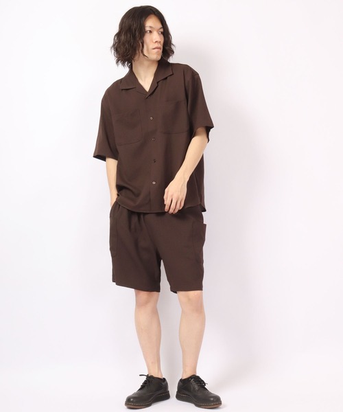 ROOT THREE(ルートスリー)の「ROOT THREE ストレッチ ポリエステル イージー ワイド カーゴ ショートパンツ(カーゴパンツ・メンズ・ブラック/ブラウン/カーキ・M/LL/L)」の13枚目の写真