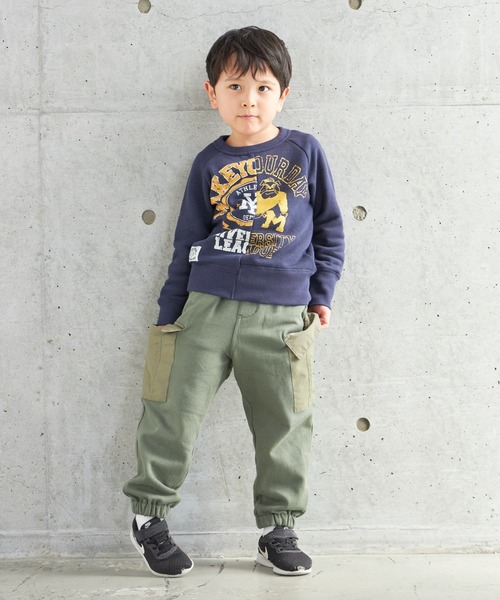 MAKE YOUR DAY（メイクユアデイ）の「リメイクロゴ裏起毛トレーナー■80～140cm（スウェット・キッズ・ブラウン/ネイビー・80/90/100/110/120/130/140）」の6枚目の写真