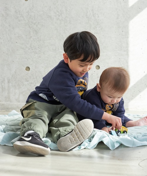 MAKE YOUR DAY（メイクユアデイ）の「リメイクロゴ裏起毛トレーナー■80～140cm（スウェット・キッズ・ブラウン/ネイビー・80/90/100/110/120/130/140）」の9枚目の写真