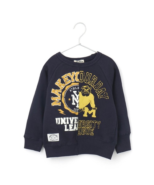 MAKE YOUR DAY（メイクユアデイ）の「リメイクロゴ裏起毛トレーナー■80～140cm（スウェット・キッズ・ブラウン/ネイビー・80/90/100/110/120/130/140）」の12枚目の写真