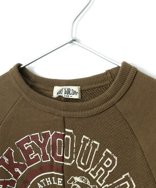 MAKE YOUR DAY（メイクユアデイ）の「リメイクロゴ裏起毛トレーナー■80～140cm（スウェット・キッズ・ブラウン/ネイビー・80/90/100/110/120/130/140）」の14枚目の写真