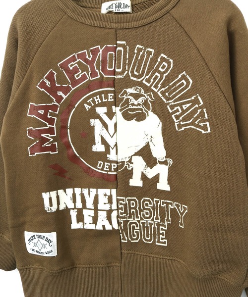 MAKE YOUR DAY（メイクユアデイ）の「リメイクロゴ裏起毛トレーナー■80～140cm（スウェット・キッズ・ブラウン/ネイビー・80/90/100/110/120/130/140）」の15枚目の写真