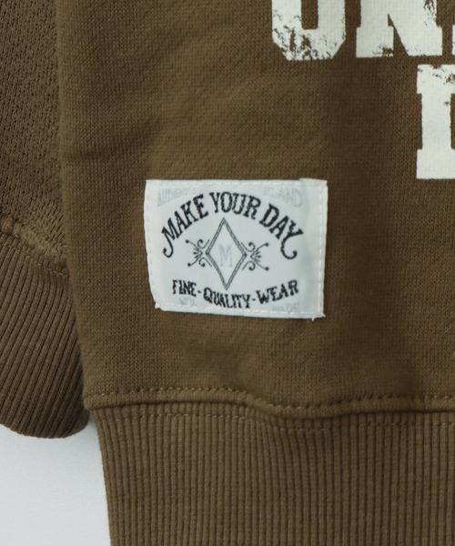 MAKE YOUR DAY（メイクユアデイ）の「リメイクロゴ裏起毛トレーナー■80～140cm（スウェット・キッズ・ブラウン/ネイビー・80/90/100/110/120/130/140）」の18枚目の写真