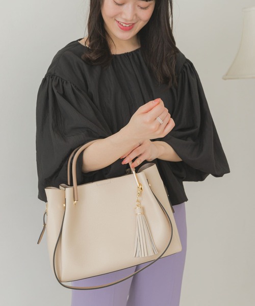 RODE SKO（ロデスコ）の「ワイド4WAYトートバッグ（トートバッグ・レディース・ベージュ/ブラック/ホワイト系その他・ONE）」の12枚目の写真