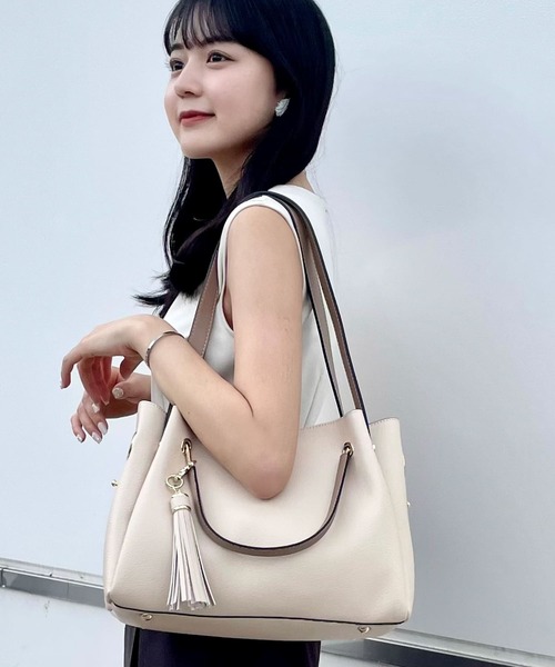 RODE SKO（ロデスコ）の「ワイド4WAYトートバッグ（トートバッグ・レディース・ベージュ/ブラック/ホワイト系その他・ONE）」の22枚目の写真