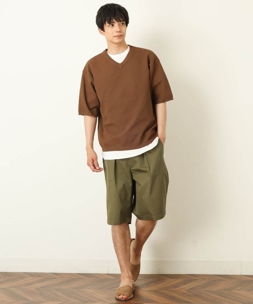 a.v.v（アーヴェヴェ）の「【2SET】カットソー付きカノコVネックニット（ニット/セーター・メンズ・チャコールグレー/ブラウン/ブルー・44/46/48/50）」の4枚目の写真