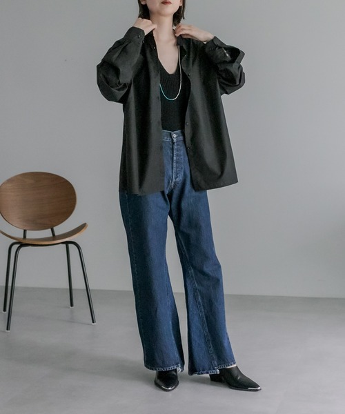 mystic（ミスティック）の「[otonamystic] カシュクールシャツ（シャツ/ブラウス・レディース・ブラック/アイボリー・FREE）」の4枚目の写真