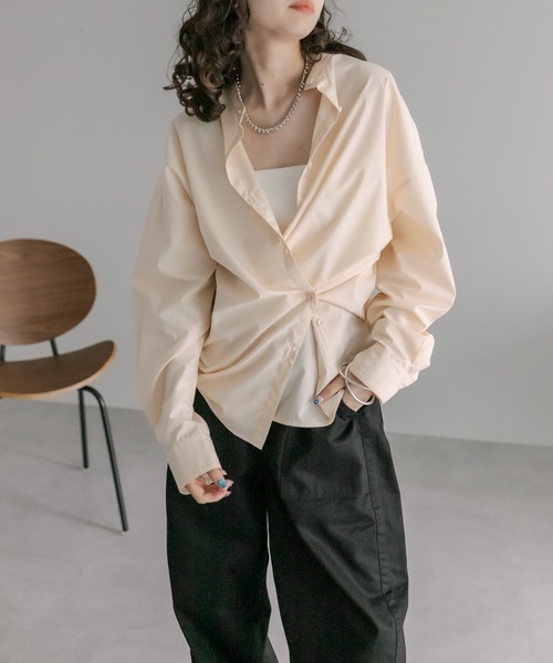 mystic（ミスティック）の「[otonamystic] カシュクールシャツ（シャツ/ブラウス・レディース・ブラック/アイボリー・FREE）」の13枚目の写真