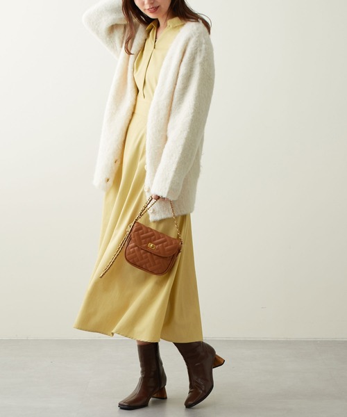 natural couture(ナチュラルクチュール)の「2022AWアイテム/WEB限定カラーあり/スキッパー衿お上品ワンピース(ワンピース・レディース・パープル/イエロー/その他1/その他2/ブラック系その他・FREE)」の20枚目の写真