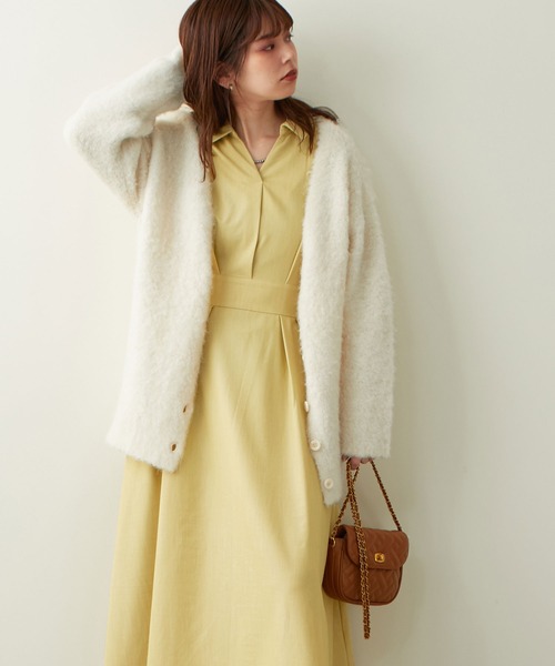 natural couture(ナチュラルクチュール)の「2022AWアイテム/WEB限定カラーあり/スキッパー衿お上品ワンピース(ワンピース・レディース・パープル/イエロー/その他1/その他2/ブラック系その他・FREE)」の22枚目の写真