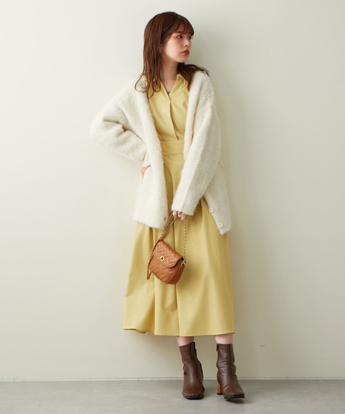natural couture(ナチュラルクチュール)の「2022AWアイテム/WEB限定カラーあり/スキッパー衿お上品ワンピース(ワンピース・レディース・パープル/イエロー/その他1/その他2/ブラック系その他・FREE)」の21枚目の写真