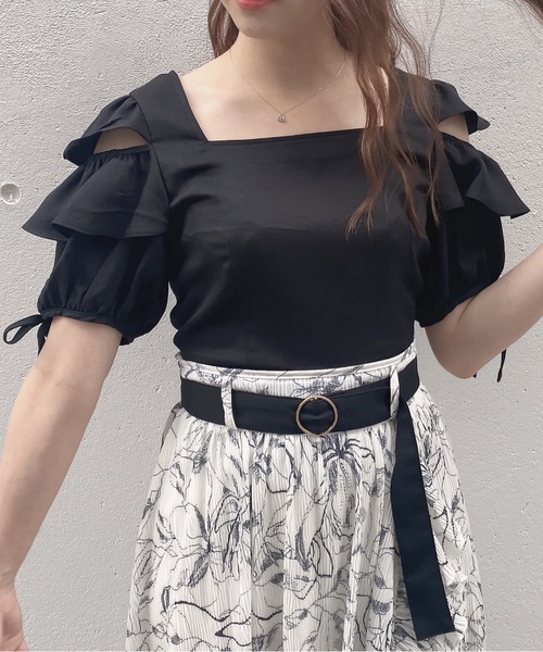 TORTE（トルテ）の「肩空きスクエアブラウス（シャツ/ブラウス・レディース・ホワイト系その他/グレー系その他/ブラック/ホワイト・FREE）」の12枚目の写真