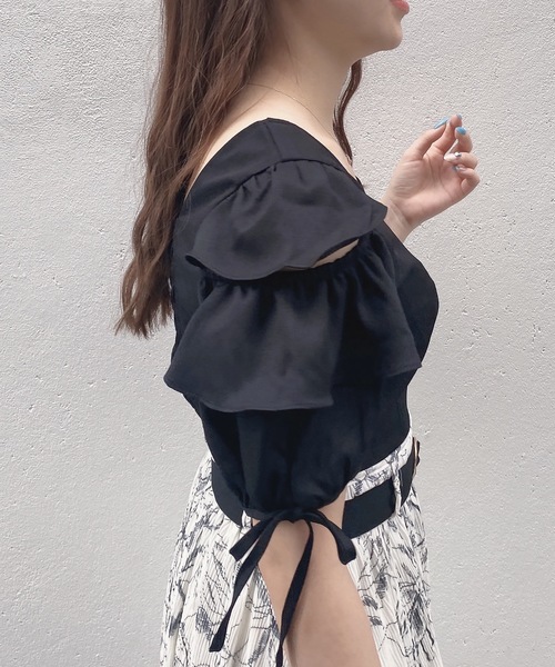 TORTE（トルテ）の「肩空きスクエアブラウス（シャツ/ブラウス・レディース・ホワイト系その他/グレー系その他/ブラック/ホワイト・FREE）」の11枚目の写真