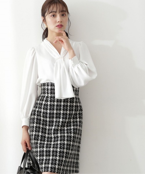 PROPORTION BODY DRESSING（プロポーションボディドレッシング）の「パールボウタイブラウス / 1212210904（シャツ/ブラウス・レディース・ダークグレー/ホワイト系その他/ベージュ・MEDIUM/SMALL）」の7枚目の写真